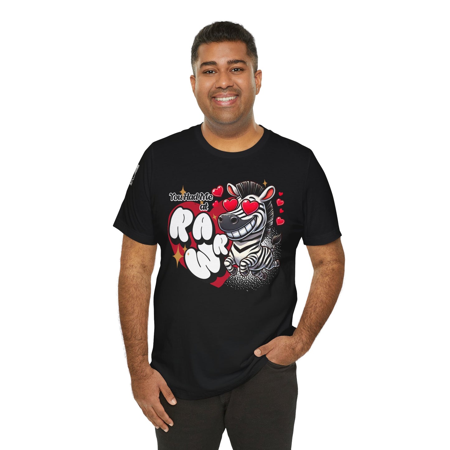 You Had Me at Rawr – Funny Valentine's Day Zebra Black T-Shirt