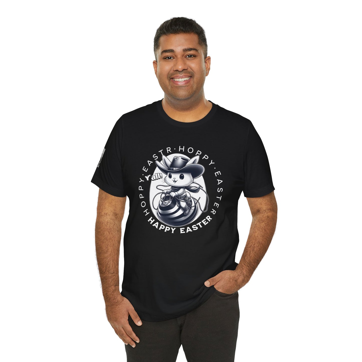 Hoppy Easter, Y’all! Black – Cowboy Bunny Easter T-Shirt