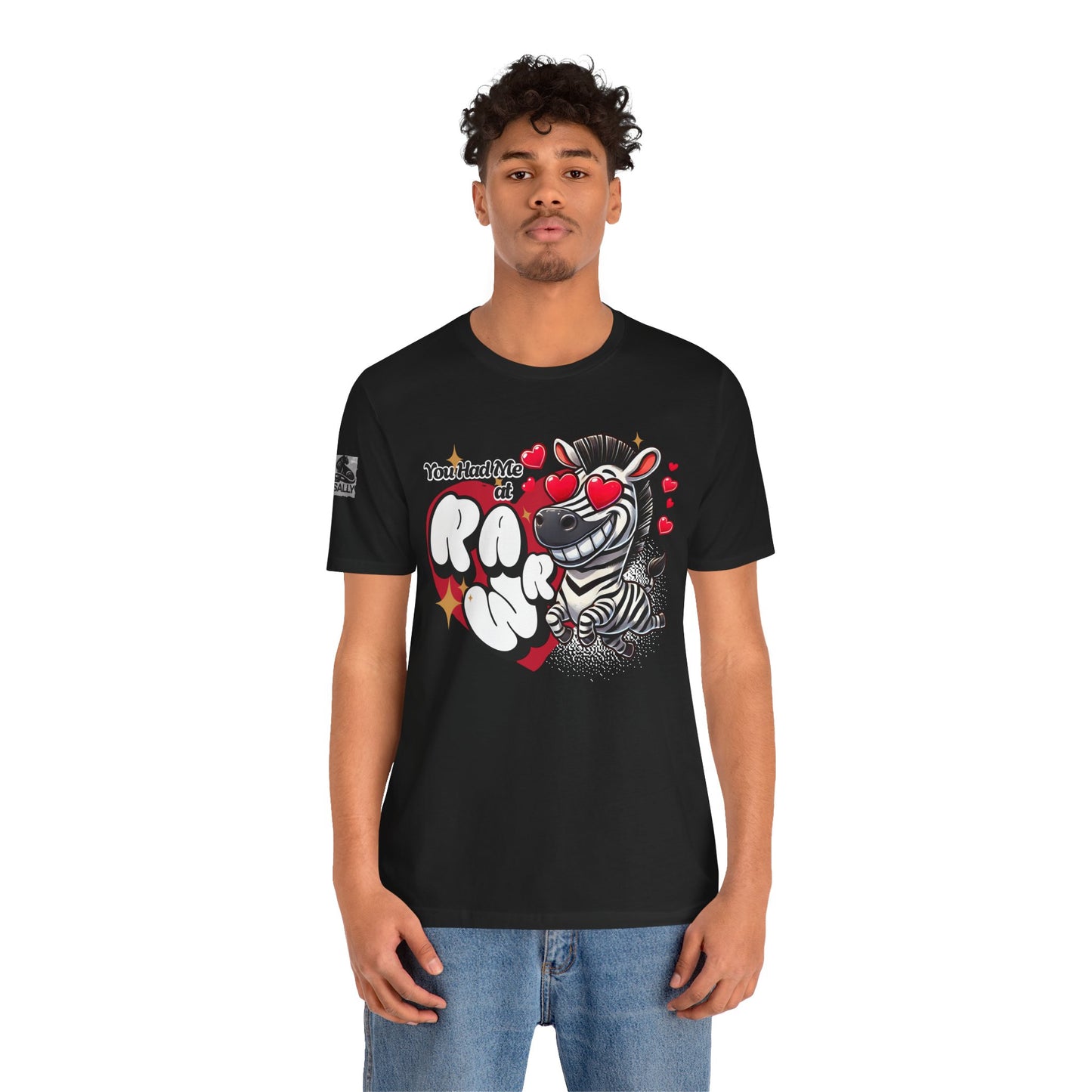 You Had Me at Rawr – Funny Valentine's Day Zebra Black T-Shirt