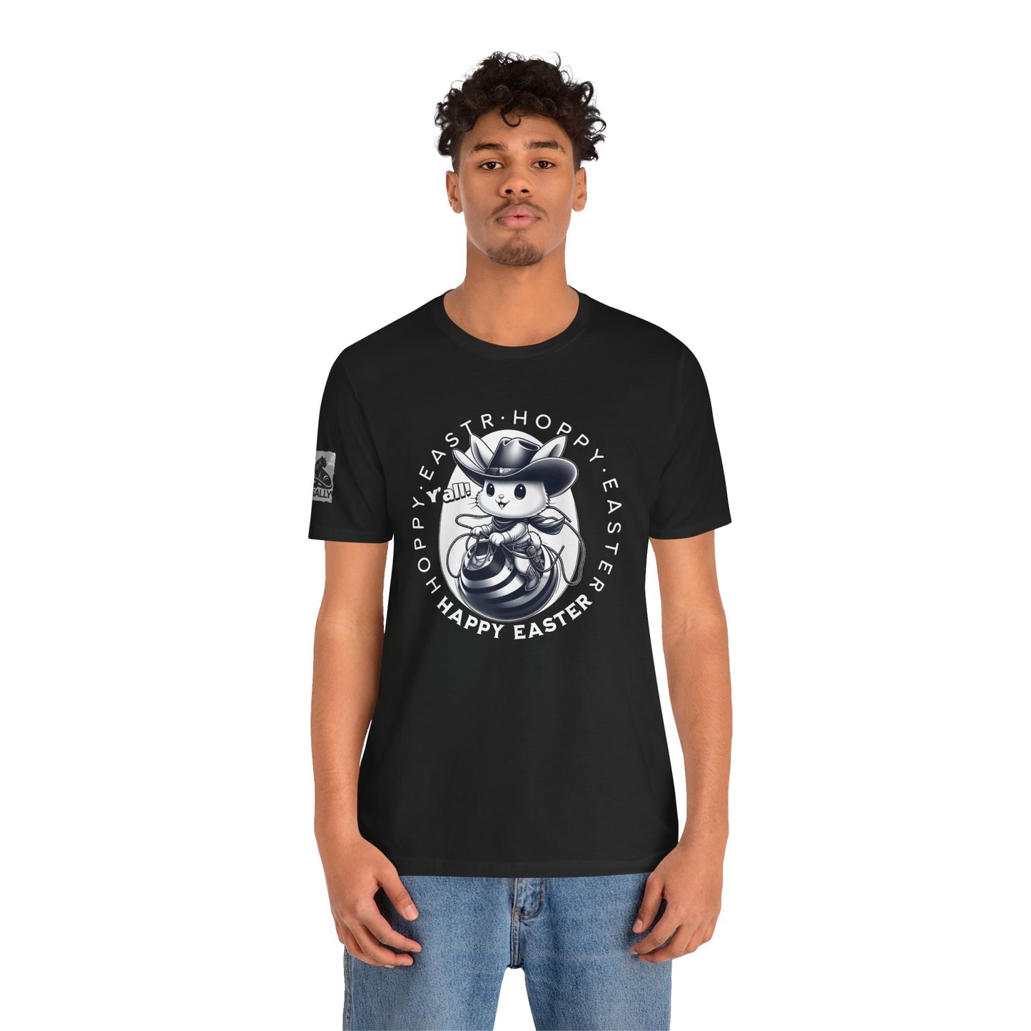 Hoppy Easter, Y’all! Black – Cowboy Bunny Easter T-Shirt