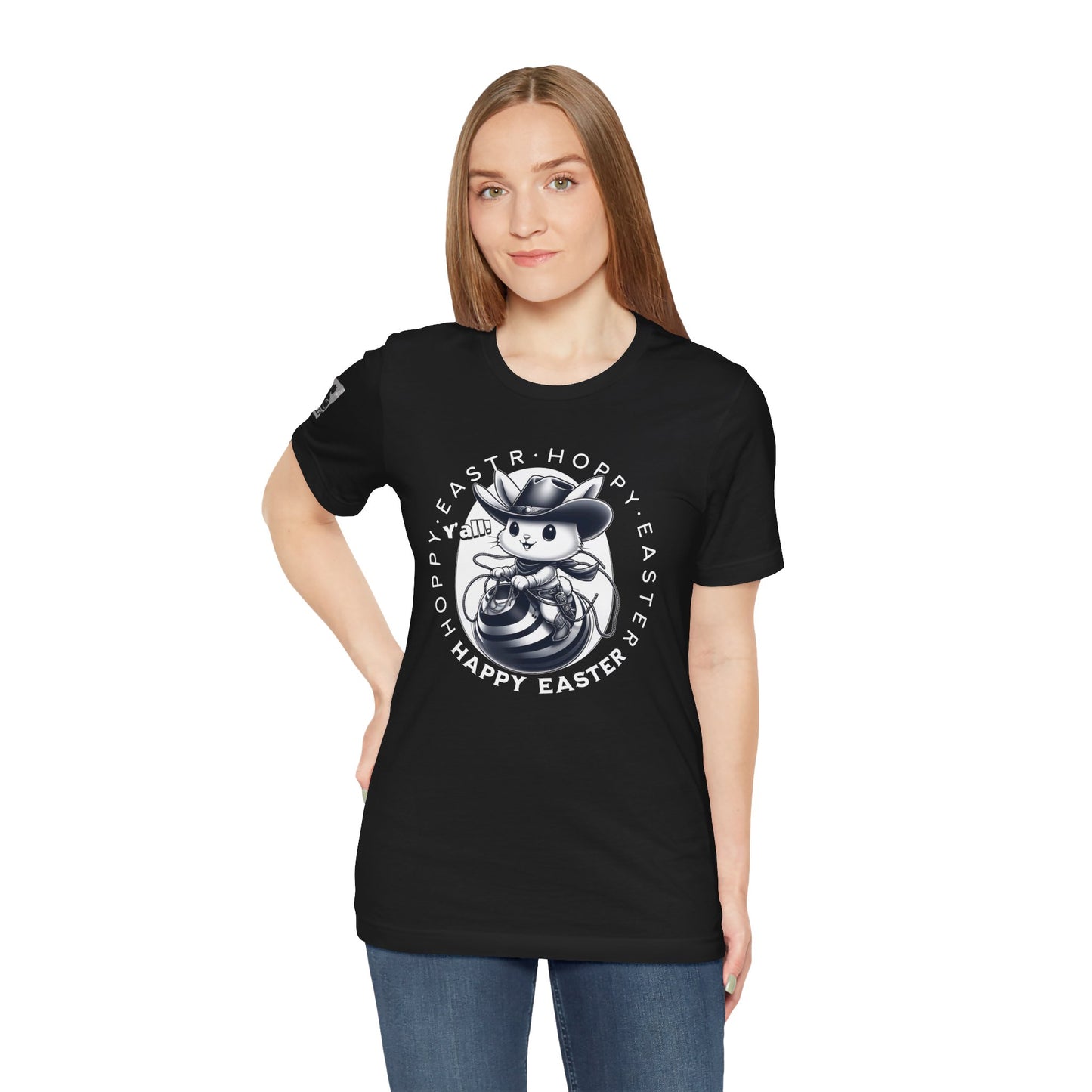 Hoppy Easter, Y’all! Black – Cowboy Bunny Easter T-Shirt