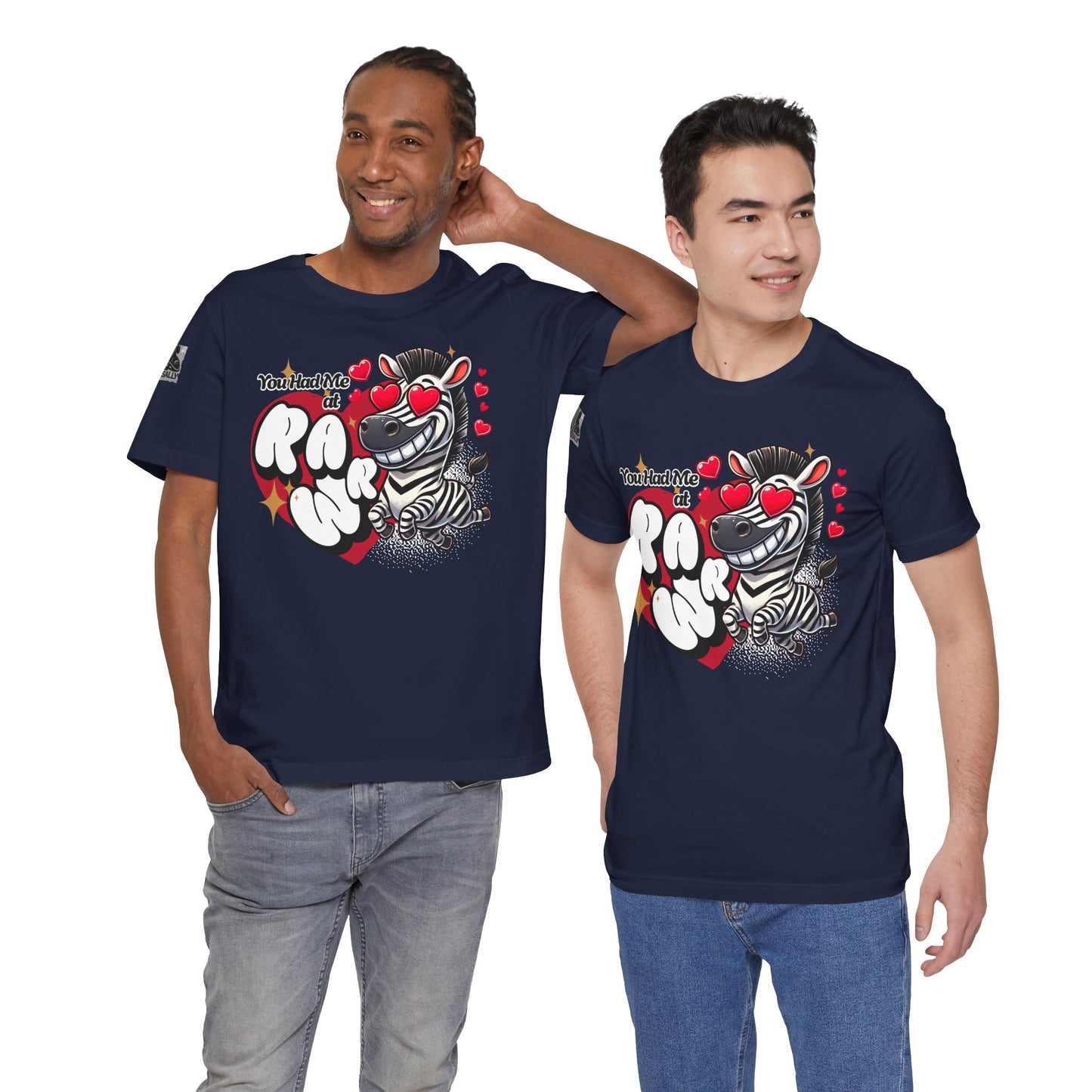 You Had Me at Rawr – Funny Valentine's Day Zebra Black T-Shirt