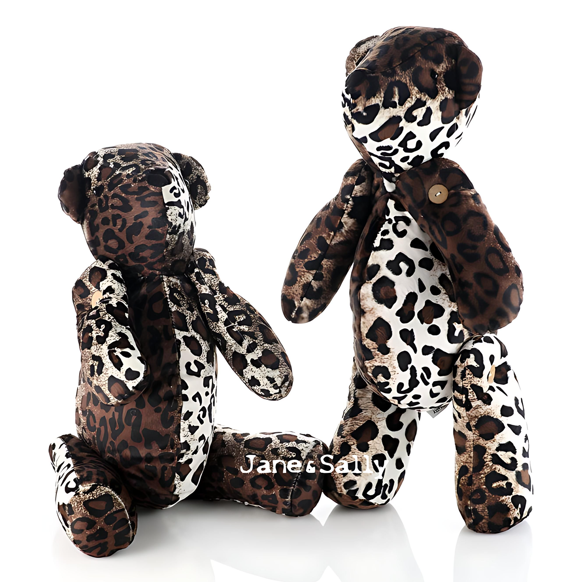 (JaneSally)Bear Modeling Polyester Fluff Fabric Two Way Three-Dimensional Pillow(Including Blanket)-Leopard