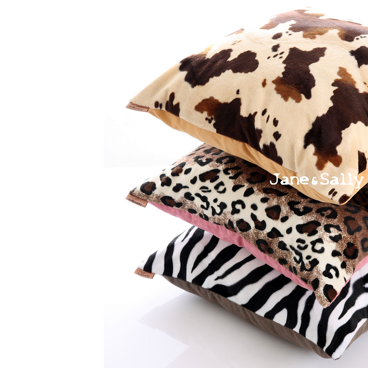 (JaneSally)Suede Patchwork With Polyester Fluff Fabric Double-Side Pillowcase Cushion Cover(Brown Leopard Print)