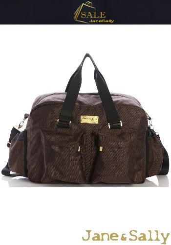 (JaneSally)Minimalist Style Nylon Waterproof Travel Bag Handbag Shoulder Bag With Detachable Strap Cross Body Bag(Brown Leopard)