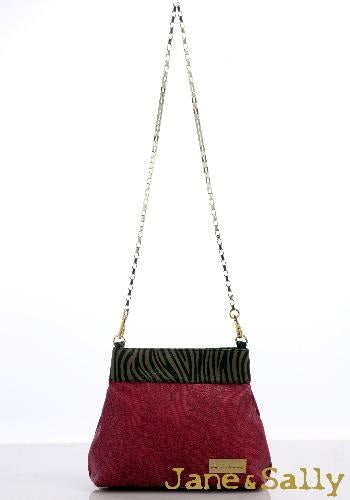 (JaneSally)Patchwork With Lace And Zebra Pattern Clutch Bag Evening Bag Shoulder Bag With Detachable Strap Cross Body Bag(Zebra Pink)
