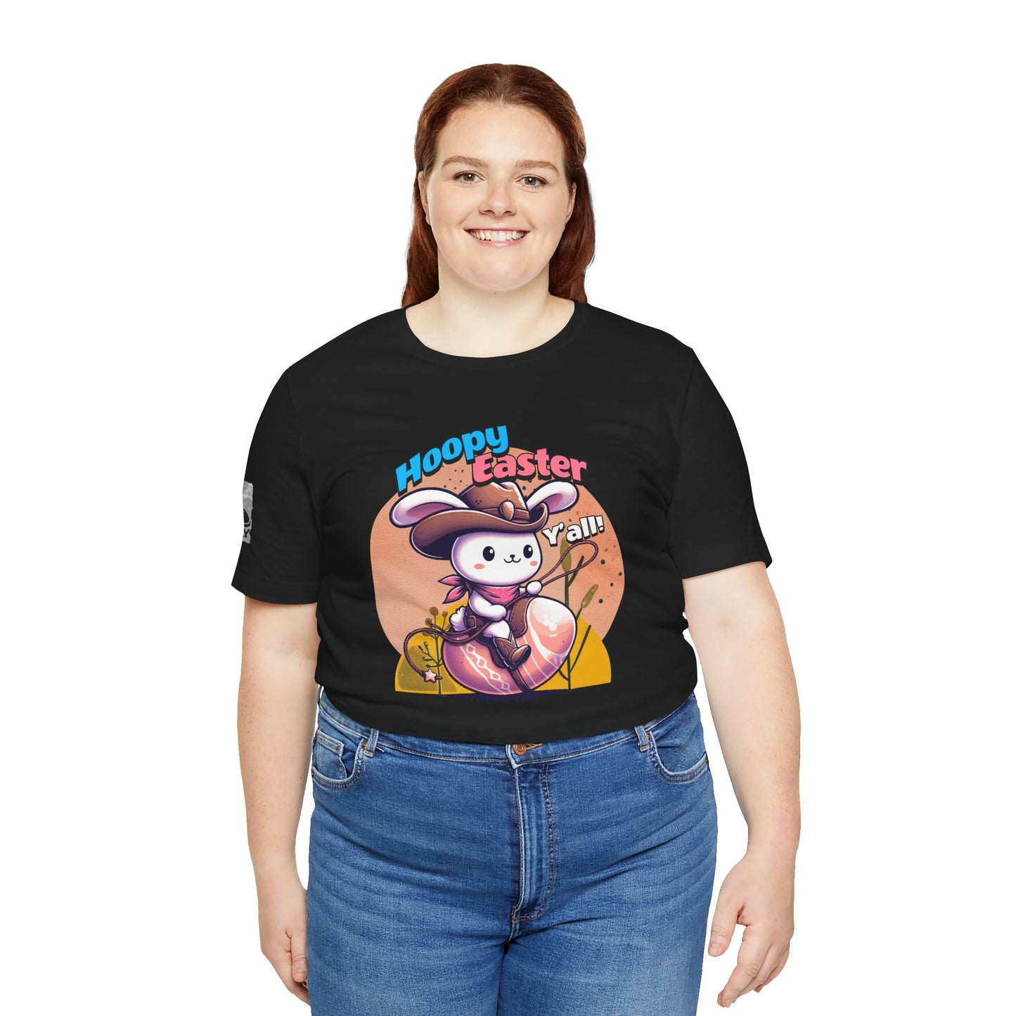 Hoppy Easter, Y’all! Color Version– Cowboy Bunny Easter T-Shirt