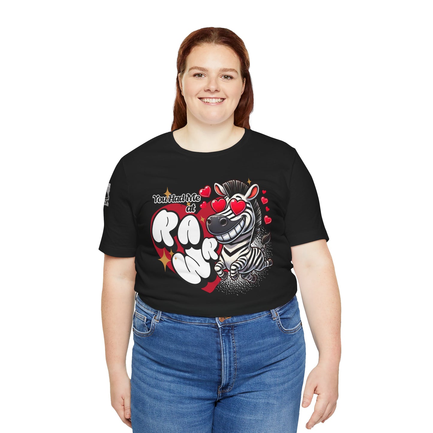 You Had Me at Rawr – Funny Valentine's Day Zebra Black T-Shirt
