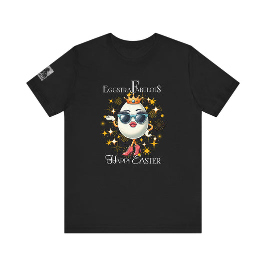 Eggstra Fabulous! Elegant Version Black–Funny Easter Egg T-Shirt