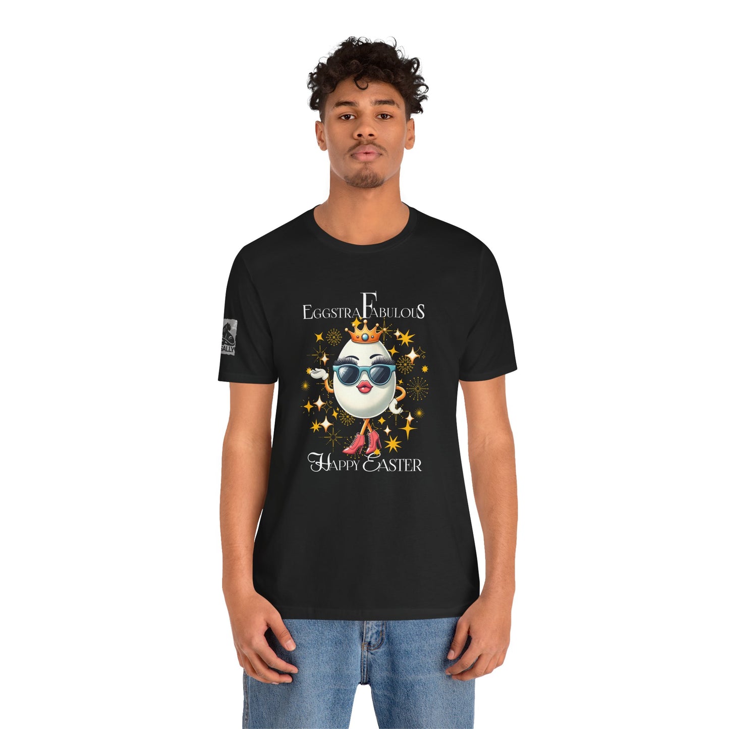 Eggstra Fabulous! Elegant Version Black–Funny Easter Egg T-Shirt