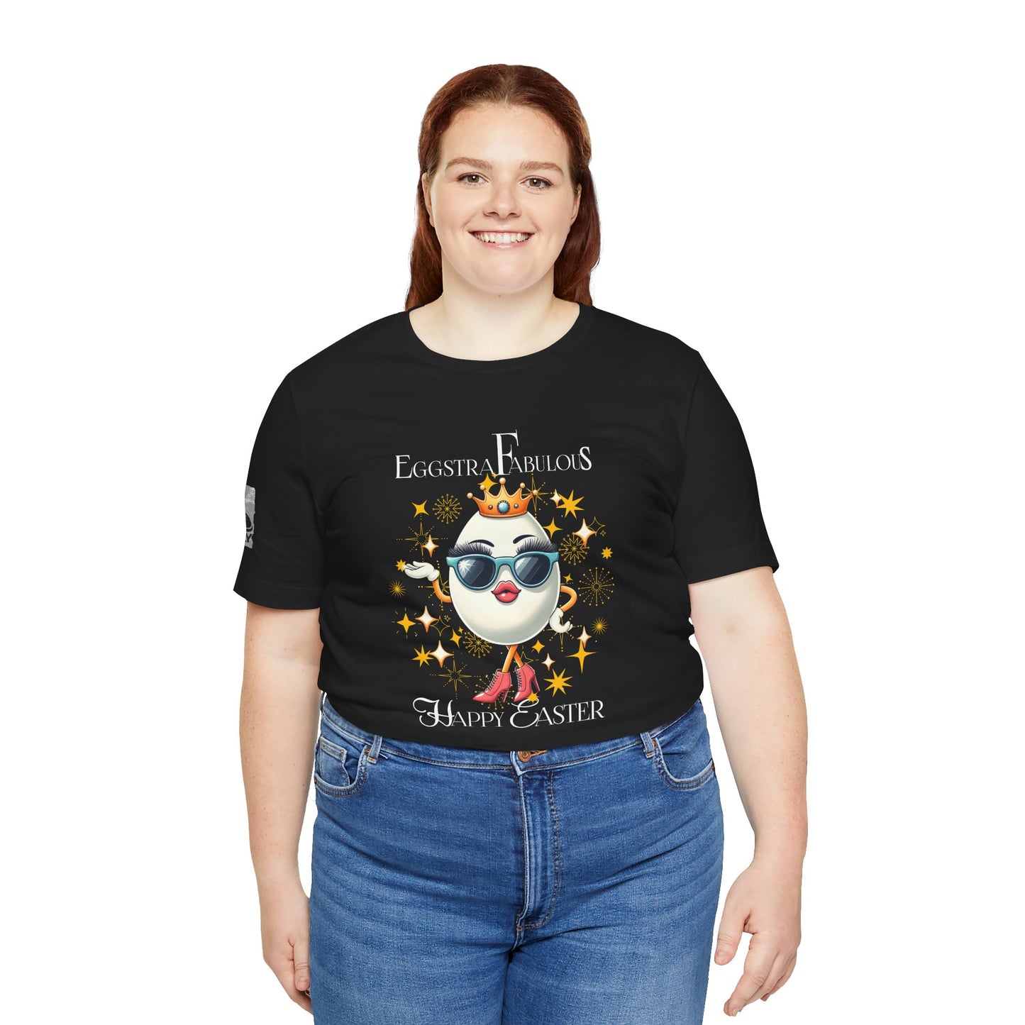 Eggstra Fabulous! Elegant Version Black–Funny Easter Egg T-Shirt