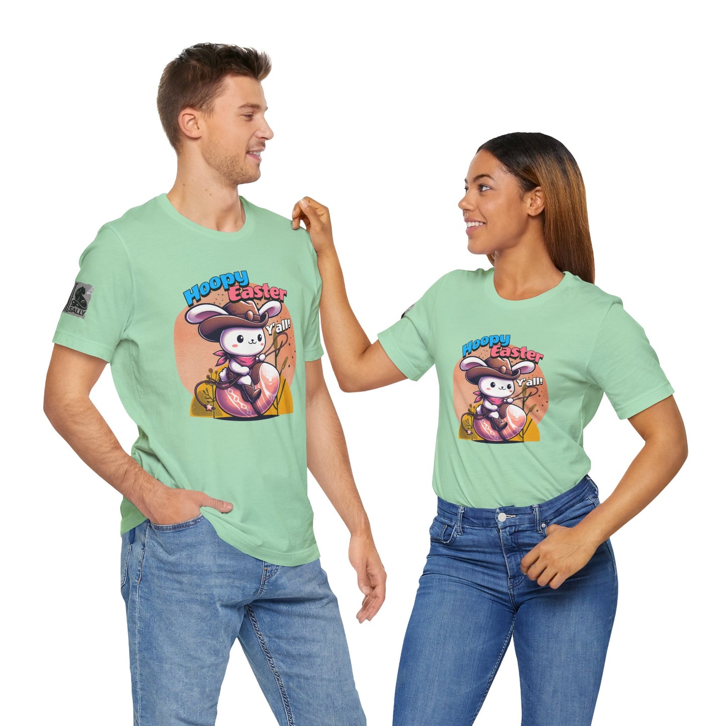Hoppy Easter, Y’all! Color Version– Cowboy Bunny Easter T-Shirt