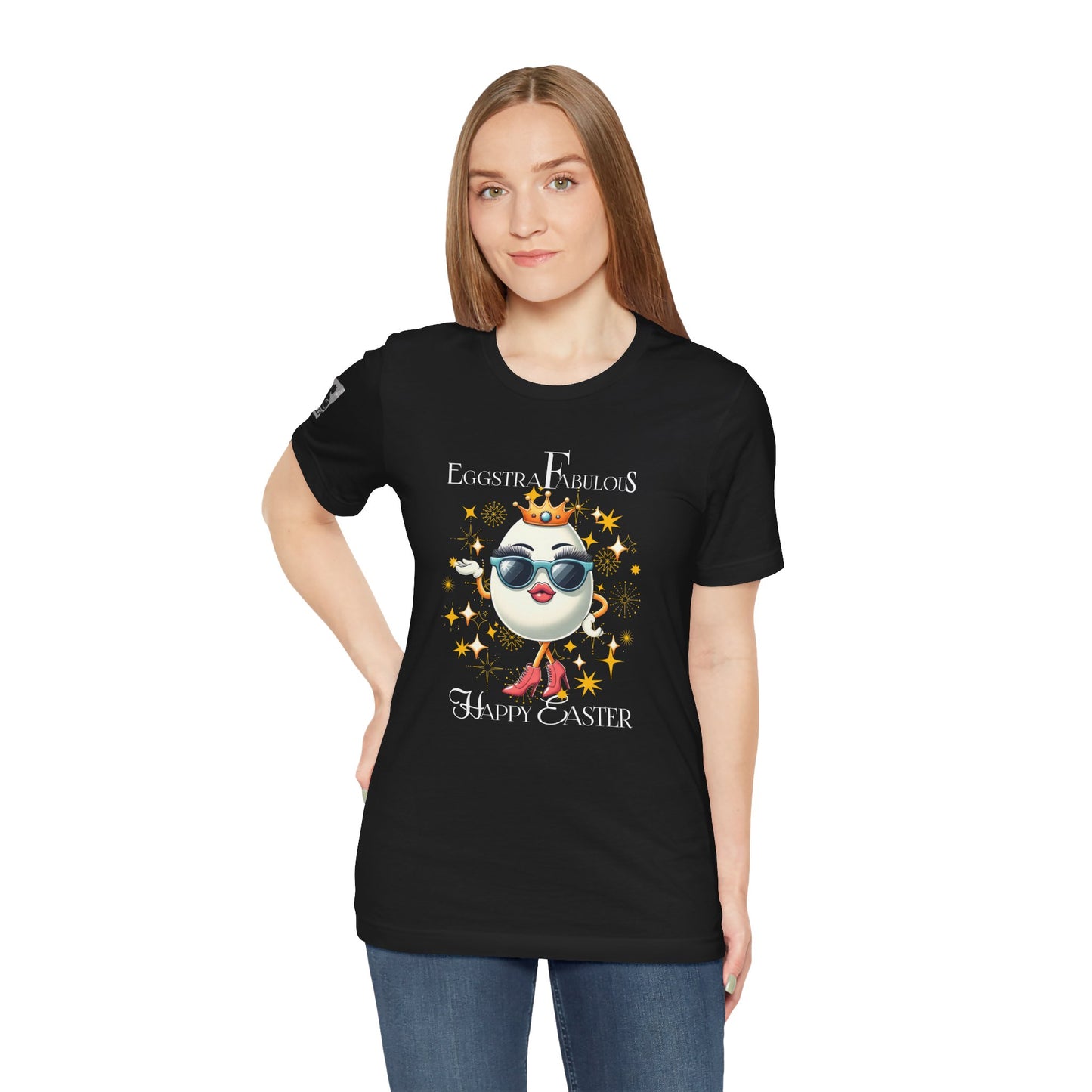 Eggstra Fabulous! Elegant Version Black–Funny Easter Egg T-Shirt