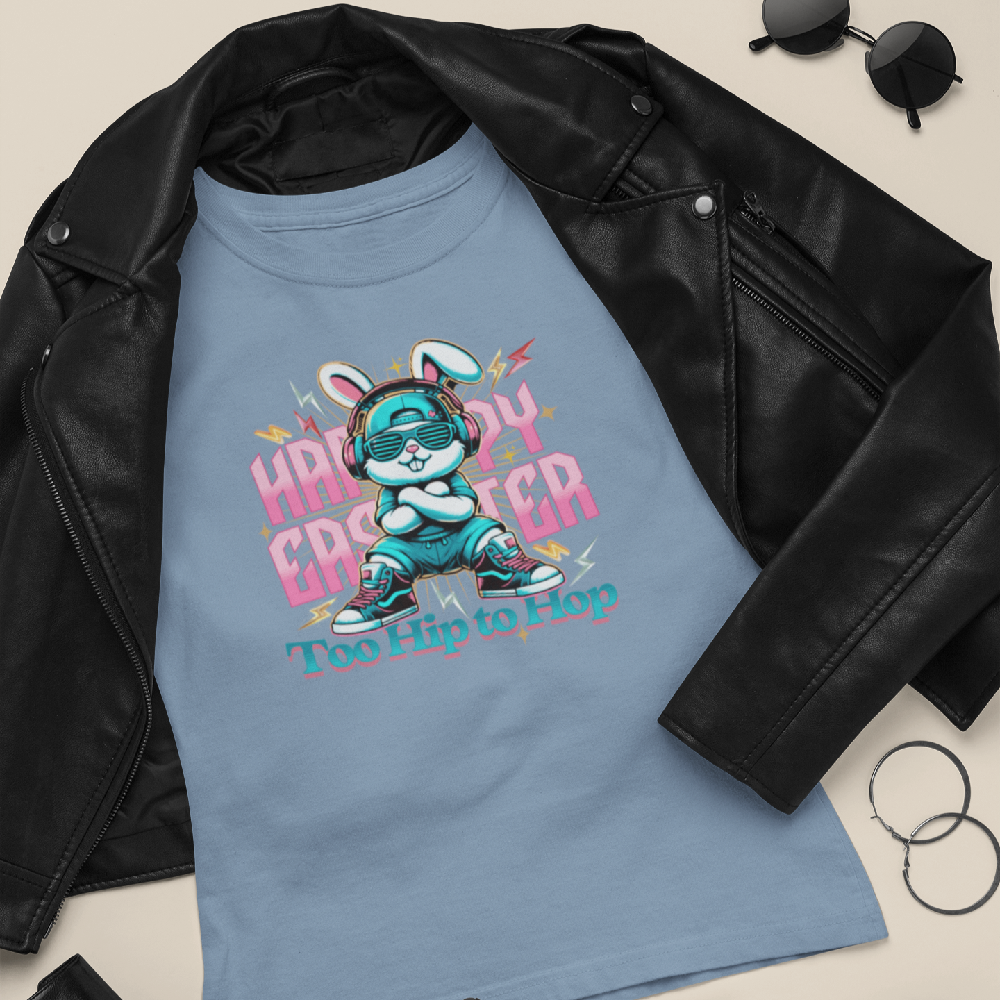 Too Hip to Hop – Cool Bunny Easter T-Shirt