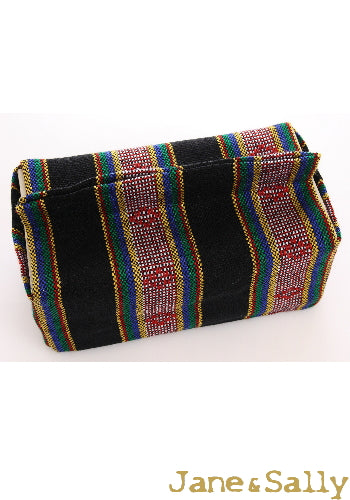(JaneSally)Knitted Fabric Taiwanese Indigenous Pattern The AMIS Tribe Pattern Tissue Box Cover(Black)