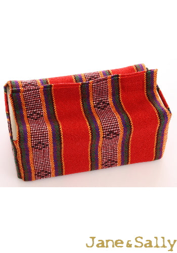 (JaneSally)Knitted Fabric Taiwanese Indigenous Pattern The AMIS Tribe Pattern Tissue Box Cover(Red)