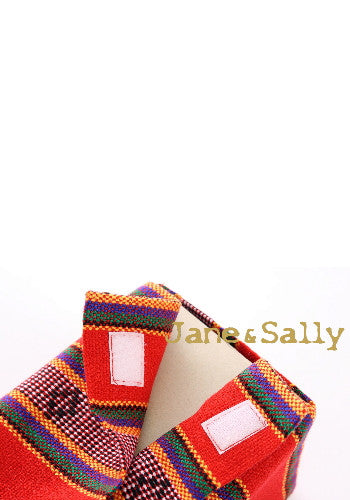 (JaneSally)Knitted Fabric Taiwanese Indigenous Pattern The AMIS Tribe Pattern Tissue Box Cover(Red)