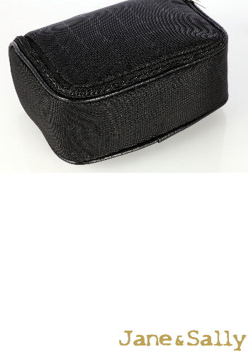 (JaneSally)Patchwork With PU Leather And Nylon Waterproof Portable Toiletry Bag Storage Bag(Black Crocodile)