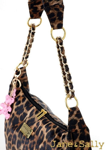 Animal print shoulder bag with chain deals