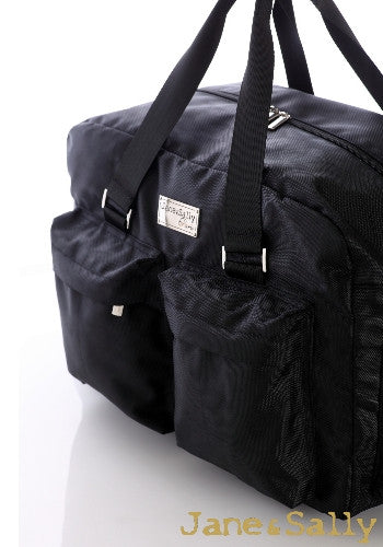 (JaneSally)Minimalist Style Nylon Waterproof Travel Bag Handbag Shoulder Bag With Detachable Strap Cross Body Bag(Black Leopard)