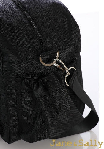 (JaneSally)Minimalist Style Nylon Waterproof Travel Bag Handbag Shoulder Bag With Detachable Strap Cross Body Bag(Black Leopard)