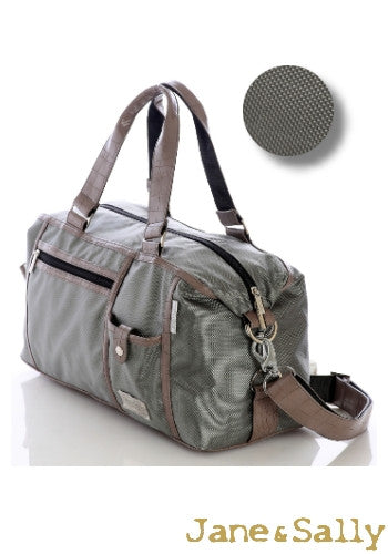 (JaneSally)Nylon Decoration With PU Leather Waterproof Travel Bag Handbag Shoulder Bag With Detachable Strap Cross Body Bag(Moss Crocodile)