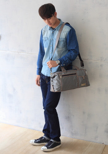 (JaneSally)Nylon Decoration With PU Leather Waterproof Travel Bag Handbag Shoulder Bag With Detachable Strap Cross Body Bag(Moss Crocodile)
