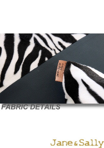 (JaneSally)PU Leather Patchwork With Polyester Fluff Fabric Pillowcase Cushion Cover(Zebra Pattern)