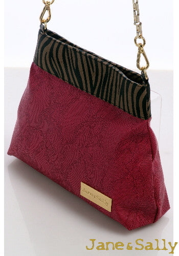 (JaneSally)Patchwork With Lace And Zebra Pattern Clutch Bag Evening Bag Shoulder Bag With Detachable Strap Cross Body Bag(Zebra Pink)