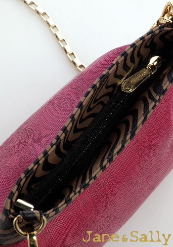 (JaneSally)Patchwork With Lace And Zebra Pattern Clutch Bag Evening Bag Shoulder Bag With Detachable Strap Cross Body Bag(Zebra Pink)