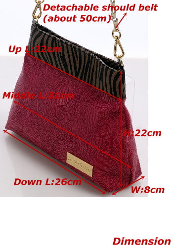 (JaneSally)Patchwork With Lace And Zebra Pattern Clutch Bag Evening Bag Shoulder Bag With Detachable Strap Cross Body Bag(Zebra Pink)