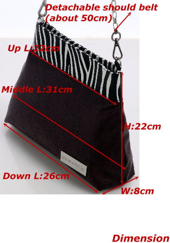 (JaneSally)Patchwork With Lace And Zebra Pattern Clutch Bag Evening Bag Shoulder Bag With Detachable Strap Cross Body Bag(Zebra Purple)