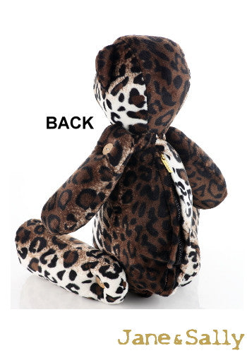 (JaneSally)Bear Modeling Polyester Fluff Fabric Two Way Three-Dimensional Pillow(Including Blanket)-Leopard
