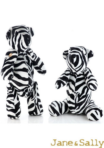 (JaneSally)Bear Modeling Polyester Fluff Fabric Two Way Three-Dimensional Pillow(Including Blanket)-Zebra