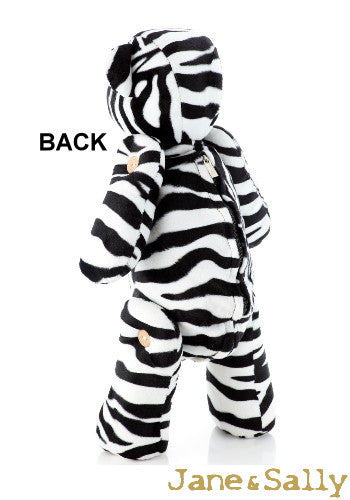 (JaneSally)Bear Modeling Polyester Fluff Fabric Two Way Three-Dimensional Pillow(Including Blanket)-Zebra