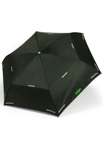 FUNBRELLA Lightweight Umbrella Anti-water umbrella with Reflective strip Folding umbrella Designer brand umbrella(Black)