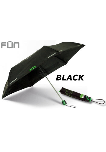 FUNBRELLA Lightweight Umbrella Anti-water umbrella with Reflective strip Folding umbrella Designer brand umbrella(Black)
