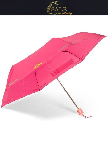 FUNBRELLA Lightweight Umbrella Anti-water umbrella with Reflective strip Folding umbrella Designer brand umbrella(Pink)