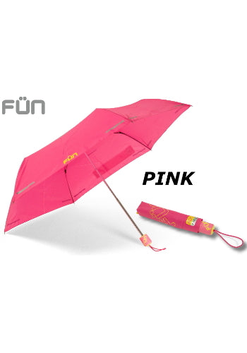 FUNBRELLA Lightweight Umbrella Anti-water umbrella with Reflective strip Folding umbrella Designer brand umbrella(Pink)